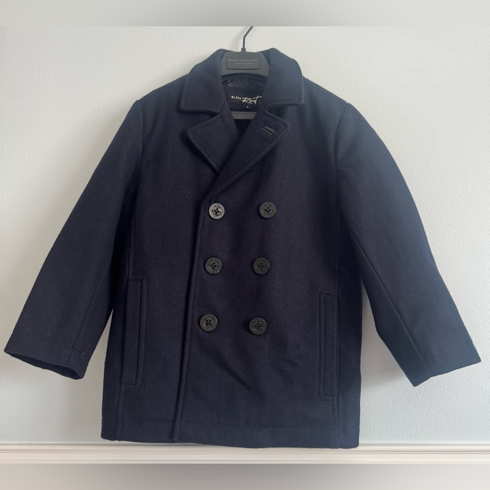 Navy Rivet Boys coat Small - Picture 2 of 11
